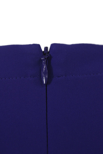 Akris Punto Women Shift Dress Purple V-Neck Midi Sleeveless Polyester Size 6