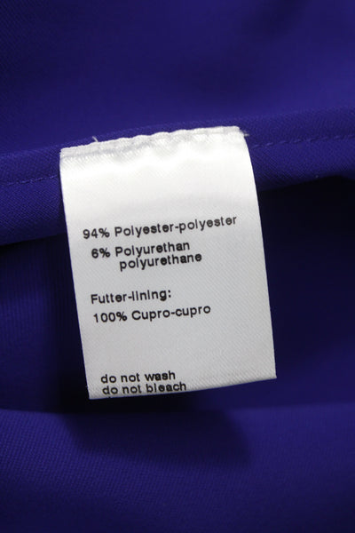 Akris Punto Women Shift Dress Purple V-Neck Midi Sleeveless Polyester Size 6