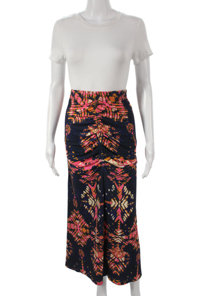 Mariacher Women Maxi Skirt Multicolor Geometric Bohemian Polyester Zip Size L
