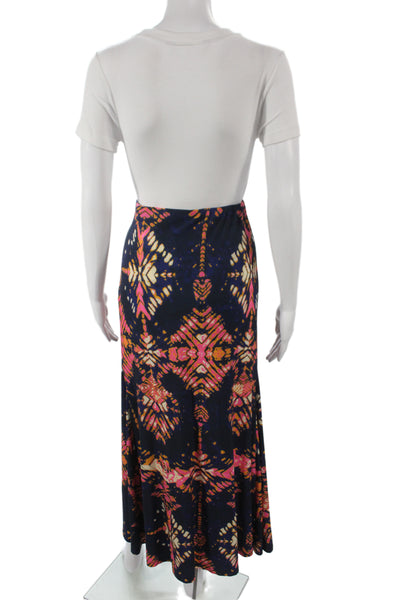 Mariacher Women Maxi Skirt Multicolor Geometric Bohemian Polyester Zip Size L