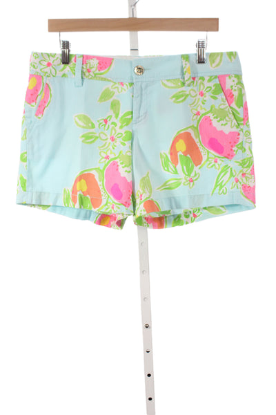Lilly Pulitzer Womens Multicolor Floral Chino Shorts 100% Cotton Size 10
