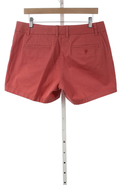 J Crew Women Chino Shorts Red 100% Cotton Zip Summer Size 10