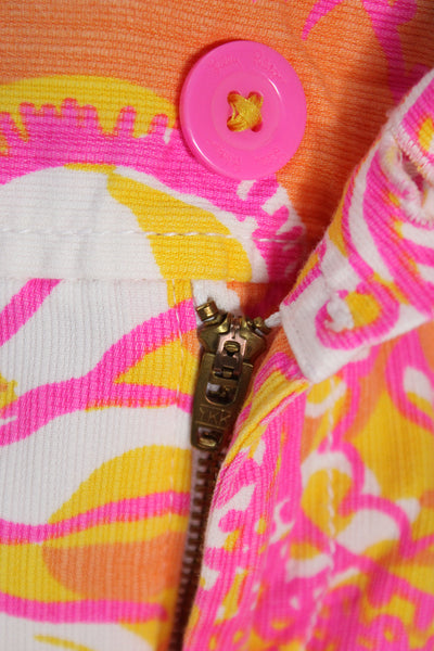 Lilly Pulitzer Womens Chino Shorts Pink Floral Cotton Size 10