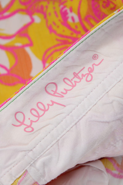 Lilly Pulitzer Womens Chino Shorts Pink Floral Cotton Size 10