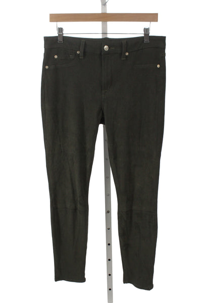 7 For All Mankind Women Green Skinny Jeans Polyester 26 Inseam Size 31