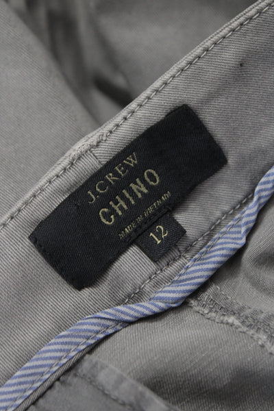 J Crew Womens Chino Shorts Gray Cotton Stretch Size 12