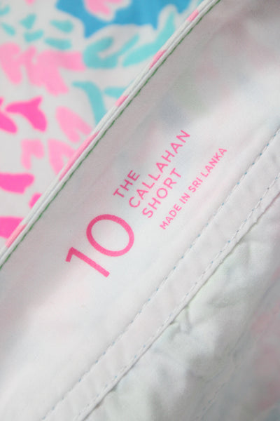 Lilly Pulitzer Womens Chino Shorts Coral Floral Cotton Size 10