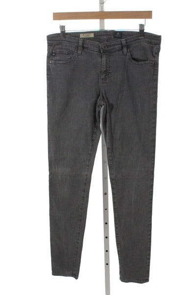 AG Women Skinny Jeans Gray Mid Rise Button 30in Size 31