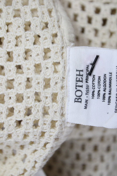 BOTEH Women Wrap Skirt Ivory Solid 100% Cotton Tie Waist Long Size 0