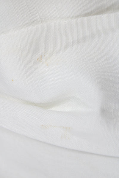 Milly Women Pleated Midi Skirt White Tencel Zip Size 4