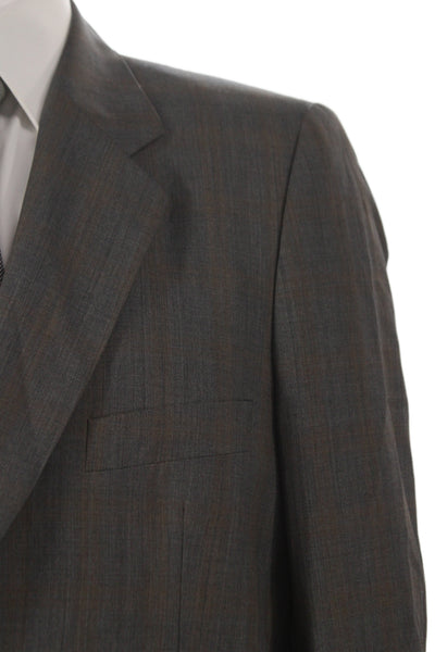 Paul Smith Mens 3 Piece Gray Wool Check Suit Formal Fall Size 44