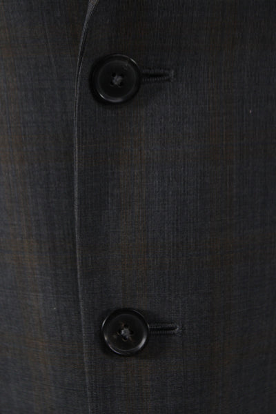Paul Smith Mens 3 Piece Gray Wool Check Suit Formal Fall Size 44