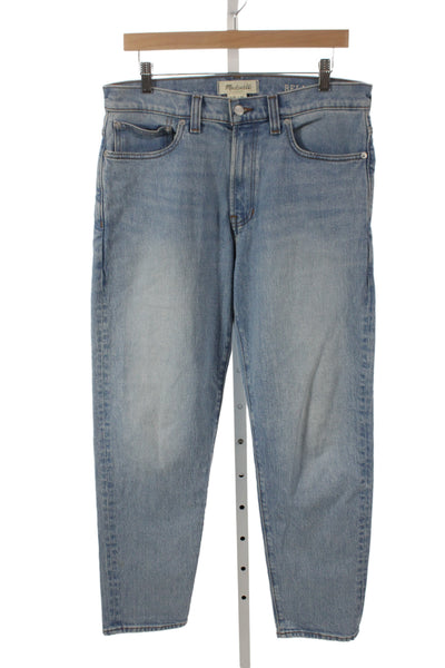 Madewell Mens Tapered High Rise Jeans Blue Button Closure Size 32
