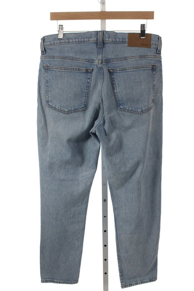 Madewell Mens Tapered High Rise Jeans Blue Button Closure Size 32