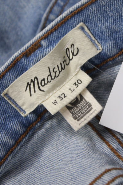 Madewell Mens Tapered High Rise Jeans Blue Button Closure Size 32