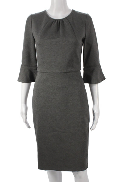 J Crew Women Sheath Pencil Dress Dark Gray Zip Knee Length Size 2