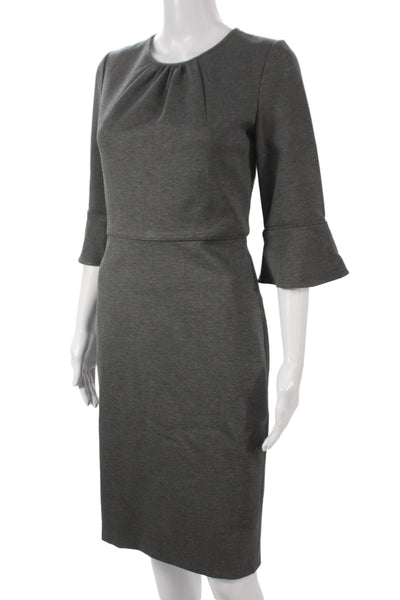 J Crew Women Sheath Pencil Dress Dark Gray Zip Knee Length Size 2