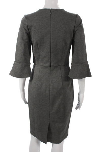 J Crew Women Sheath Pencil Dress Dark Gray Zip Knee Length Size 2
