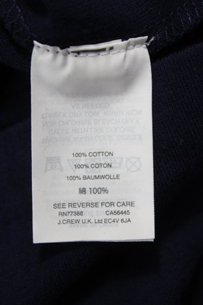 J Crew Women Sheath Dress Blue Cotton Knee Length Short Sleeve Zip Size 2 Tall