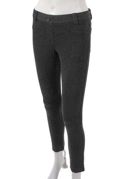 Theory Womens Dark Gray Cropped Ankle Pants Petite Size S