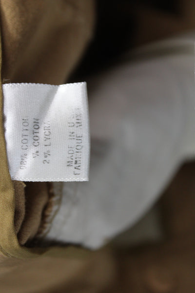 Theory Women Chino Pants Tan Cotton Stretch Button Size 0