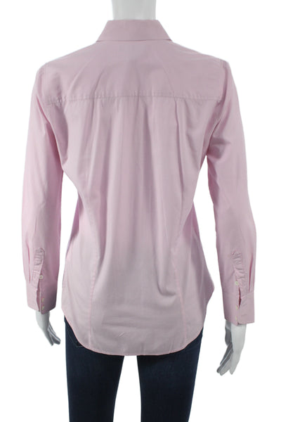 J Crew Womens Pink Cotton Blend Collared Long Sleeve Button-Up Top Size PXS