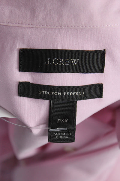 J Crew Womens Pink Cotton Blend Collared Long Sleeve Button-Up Top Size PXS