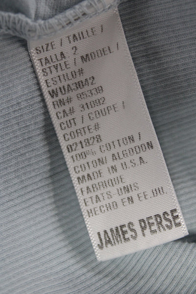 Standard James Perse Women Light Blue 3/4 Sleeve Cotton Button-Up Size 2