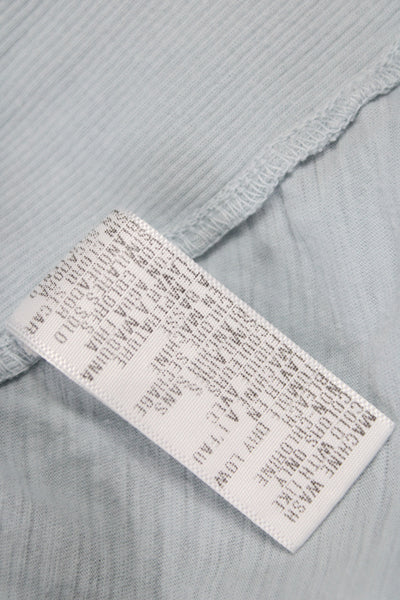 Standard James Perse Women Light Blue 3/4 Sleeve Cotton Button-Up Size 2