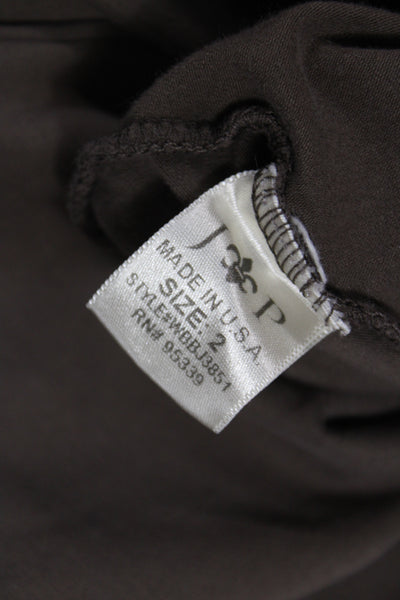 James Perse Womens Basic Brown Cowl Neck Long Sleeve T-Shirt Size 2