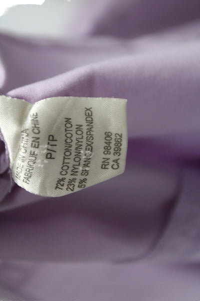 Theory Women Purple Collared Button-Up Long Sleeve Basic Petites Size XS