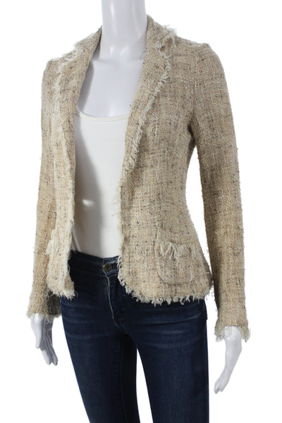 Barneys New York Womens Beige Blazer Classic Cotton Blend Size S