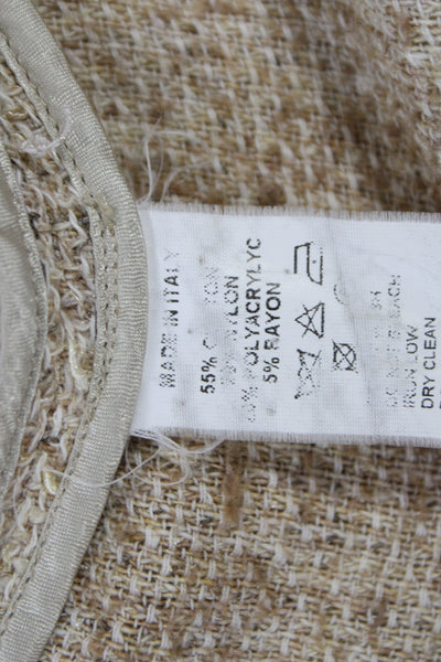 Barneys New York Womens Beige Blazer Classic Cotton Blend Size S