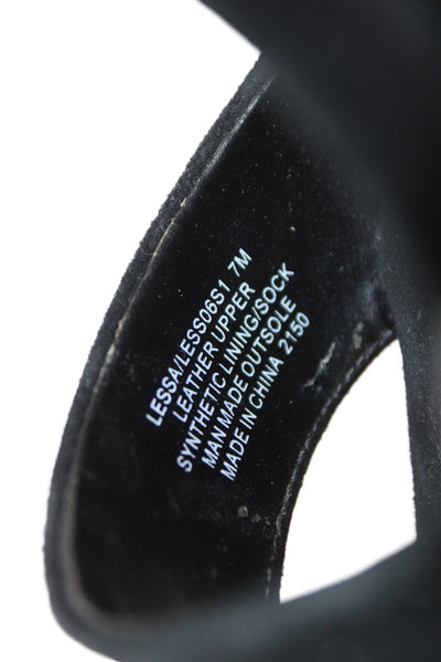 Steve Madden Womens Block Heel Platform Suede Ankle Strap Sandals Black Size 7