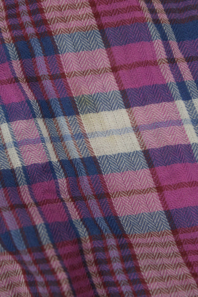 Joie Women Button Up Collared Plaid Cotton 3/4 Sleeve Multicolor Size XS