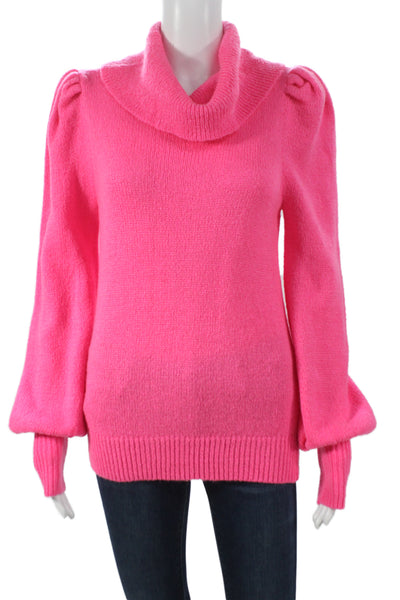 Lily Pulitzer Women Pink Acrylic Cowl Neck Pullover Sweater Long Sleeve Size XS