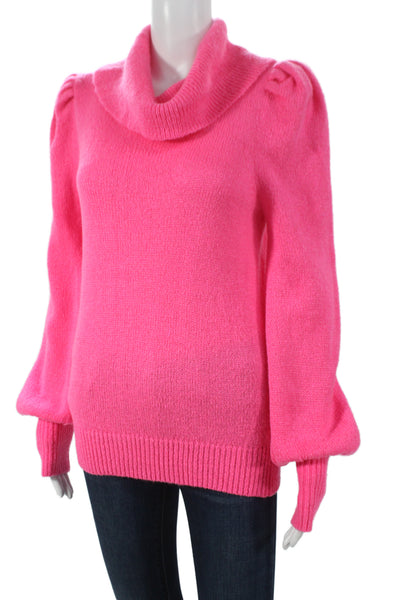 Lily Pulitzer Women Pink Acrylic Cowl Neck Pullover Sweater Long Sleeve Size XS