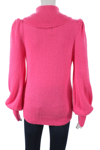 Lily Pulitzer Women Pink Acrylic Cowl Neck Pullover Sweater Long Sleeve Size XS