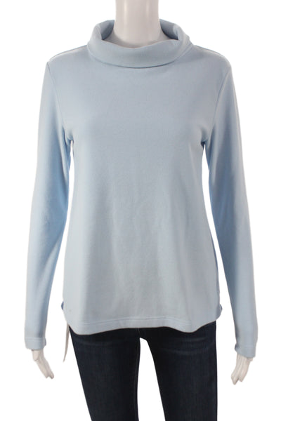 Dudley Stephens Womens Blue Cowl Neck Long Sleeve T-Shirt Polyester Size S