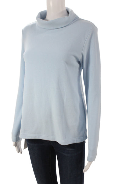 Dudley Stephens Womens Blue Cowl Neck Long Sleeve T-Shirt Polyester Size S