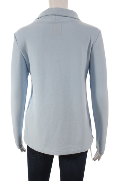 Dudley Stephens Womens Blue Cowl Neck Long Sleeve T-Shirt Polyester Size S