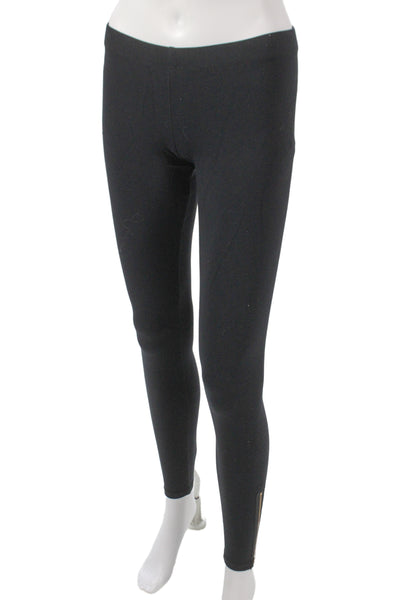 David Lerner Women Ankle Leggings Black Nylon Athleisure Size S