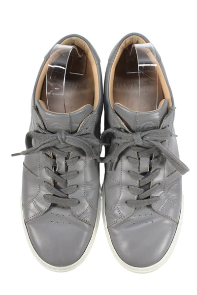 Greats Mens Lace Up Leather Low Top Sneakers Gray White Size 11