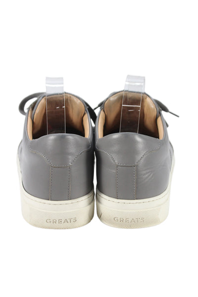 Greats Mens Lace Up Leather Low Top Sneakers Gray White Size 11