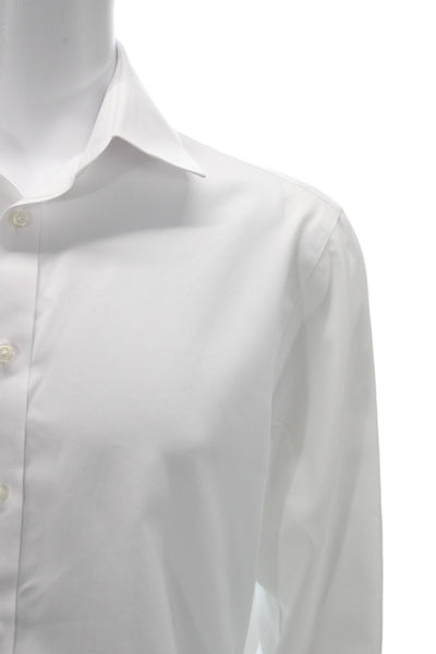 Charles Tyrwhitt Men's Long Sleeves Button Down Shirt White Size 15.5