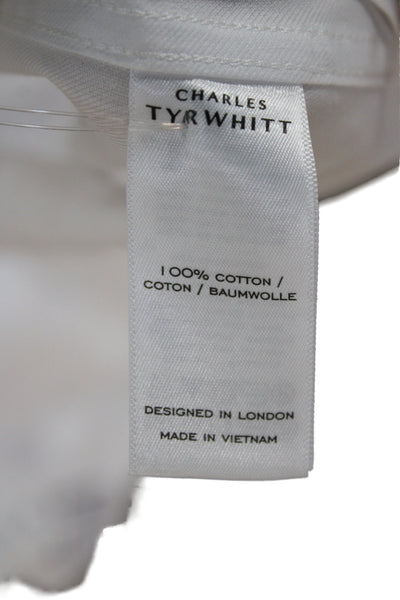 Charles Tyrwhitt Men's Long Sleeves Button Down Shirt White Size 15.5