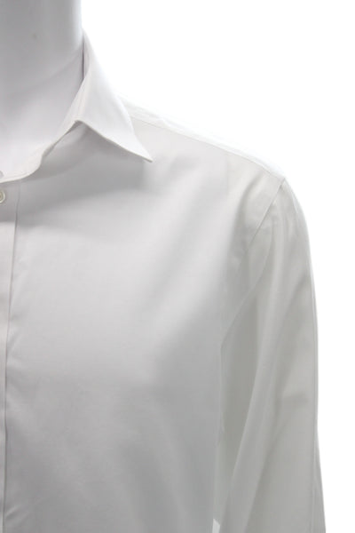 Charles Tyrwhitt Mens Button Up Dress Shirt White Cotton Size L