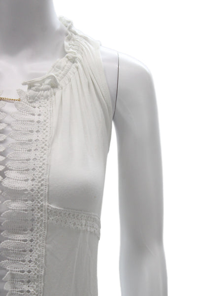 Elie Tahari Womens Boho White Viscose Stretch Tank Top Petite Size XS