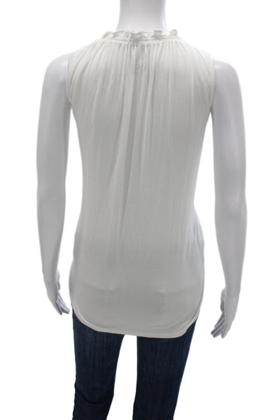 Elie Tahari Womens Boho White Viscose Stretch Tank Top Petite Size XS