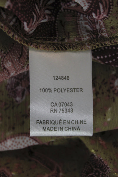 Joie Women Basic Multicolor Floral V-Neck Sleeveless Polyester Blouse Size L
